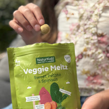 Load image into Gallery viewer, VB NaturKidz Veggie Meltz Sweet Potato &amp; Spinach 8 packs x 10g
