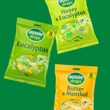 Load image into Gallery viewer, Aussie Drops Eucalyptus Multipack 6-pack 150g
