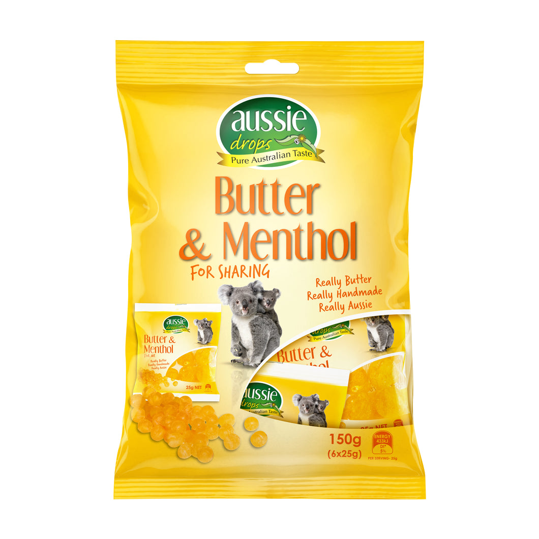 Aussie Drops Butter & Menthol Multipack 6s 150g