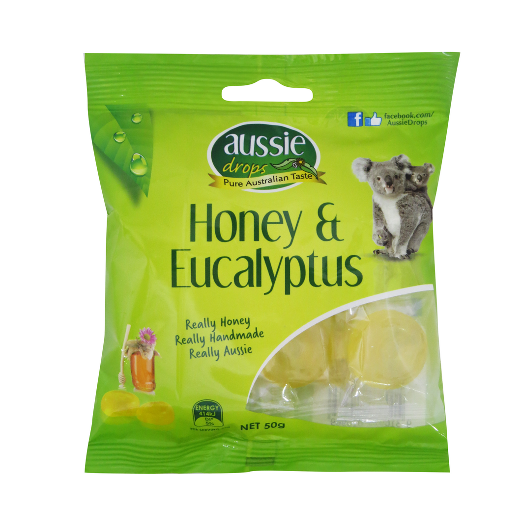 Aussie Drops Honey & Eucalyptus 50g