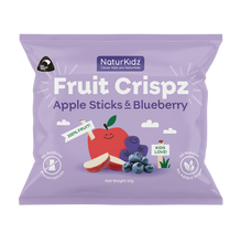 Load image into Gallery viewer, NaturKidz Fruit Crispz Apple Sticks &amp; Blueberry 10g
